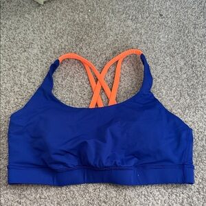 Women's Blue and Orange Sports Bra